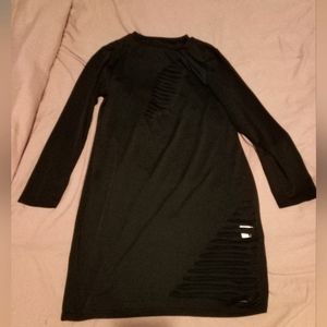 Tight fitting black dress